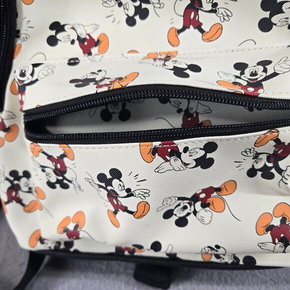 Disney Mickey Mouse Small Backpack, Tan w/Mickey, Two Pocket, Adj Straps, NWOT - Picture 7 of 9